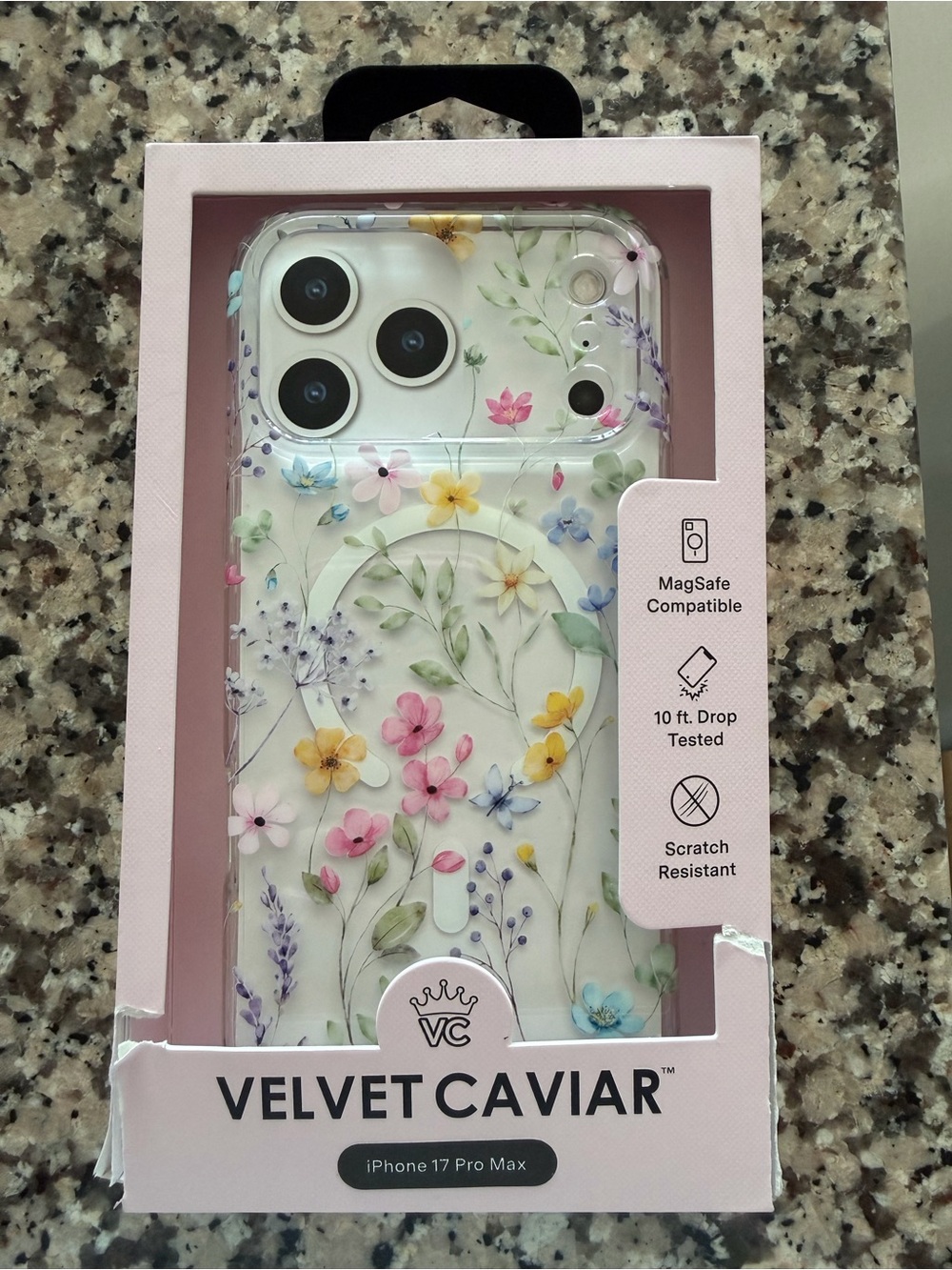 Velvet Caviar Clear Floral iPhone 17 Pro Max Case with Pastel Flowers